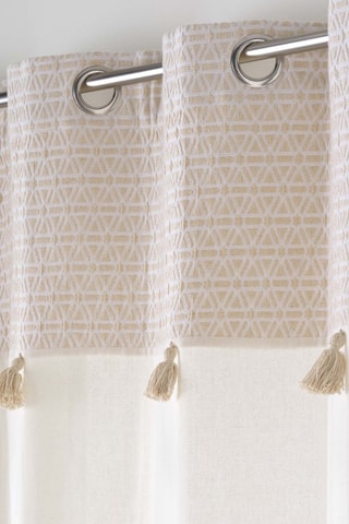 Cortina Milano - Blanco y marrón claro - 140 x 240 cm