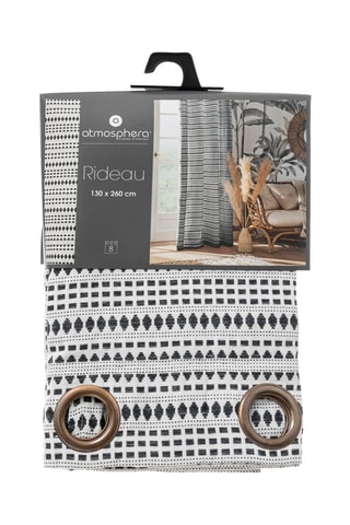 Cortina - Azul y gris - 130 x 0,5 x 260 cm