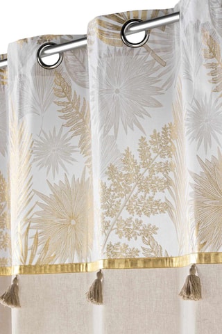 Cortina con ojales Melissa - Beige y dorado - 140 x 240 cm