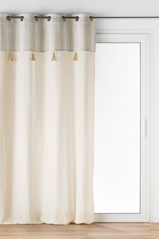 Cortina Baobab Island - Gris y beige - 140 x 240 cm