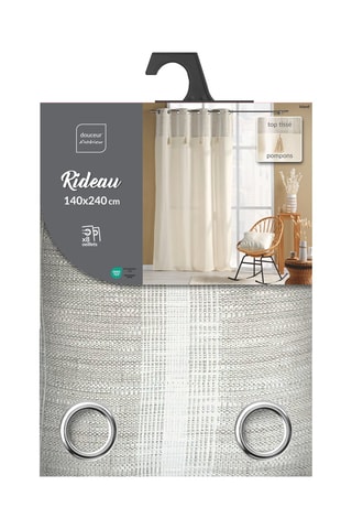 Cortina Baobab Island - Gris y beige - 140 x 240 cm