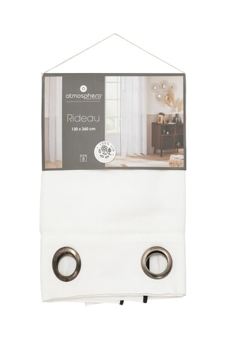 Cortina Linah de lino - Blanco y negro - 130 x 260 cm