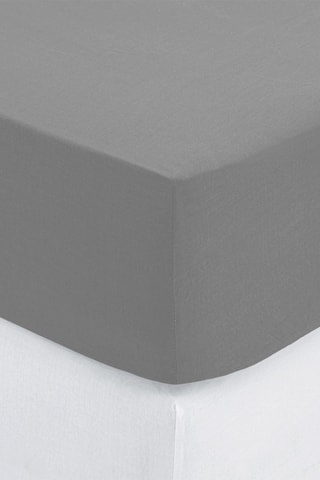 Sábana bajera de percal de algodón 80 hilos/cm² - Gris
