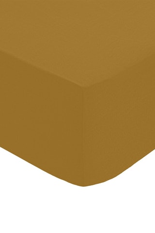 Sábana bajera de percal de algodón 80 hilos/cm² - Ocre
