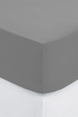 Sábana bajera de percal de algodón 115 g/m² - Gris