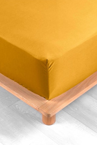 Sábana bajera de percal de algodón 78 hilos/cm² Percaline - Amarillo