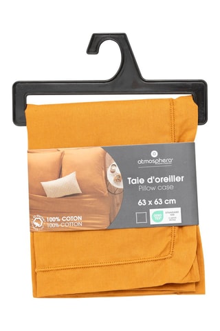 Funda de almohada de algodón 145 g/m² - Mostaza - 63 x 63 cm
