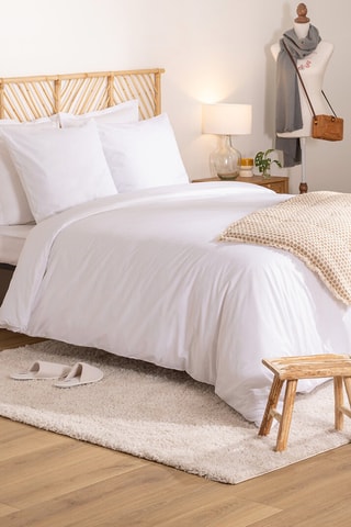 Funda de almohada de percal de algodón 80 hilos/cm² - Blanco