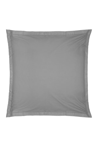 Funda de almohada de percal de algodón 80 hilos/cm² - Gris