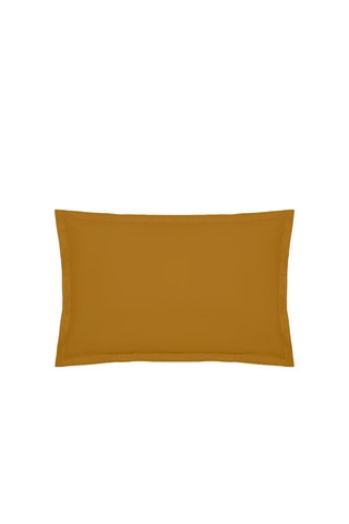 Funda de almohada de percal de algodón 80 hilos/cm² - Ocre