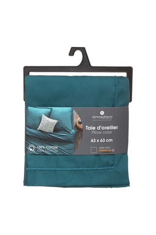 Funda de almohada de algodón 145 g/m² - Azul pato - 63 x 63 cm