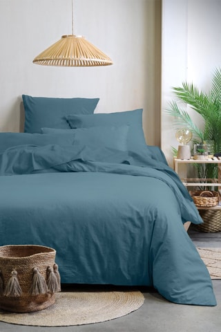 Funda de almohada de algodón orgánico 57 hilos/cm² Horizon - Azul