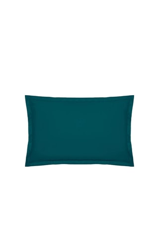 Funda de almohada de percal de algodón 80 hilos/cm² - Azul pato