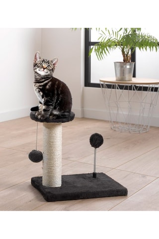 Rascador de madera para gatos - Negro - 20 x 30 x 28 cm
