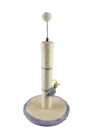 Rascador de madera - Crudo y gris - 46 x 30 x 7 cm