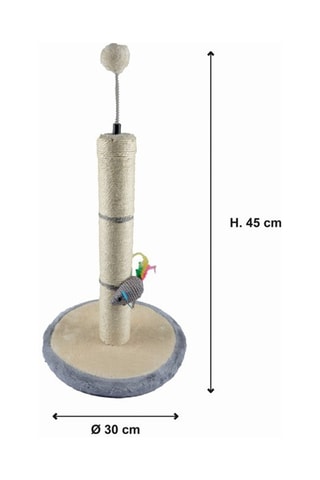 Rascador de madera - Crudo y gris - 46 x 30 x 7 cm