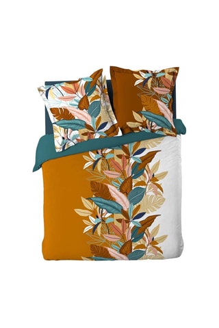 Juego de nórdico reversible de algodón 78 hilos/cm² Yucca - Camel y blanco