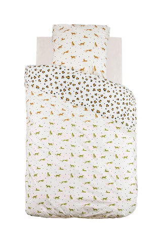 Juego de nórdico de algodón 130 g/m² Leopard - Blanco y marrón