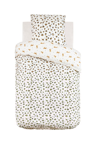 Juego de nórdico de algodón 130 g/m² Leopard - Blanco y marrón