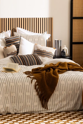 Juego de nórdico de algodón 57 hilos/cm² Kain - Negro y blanco