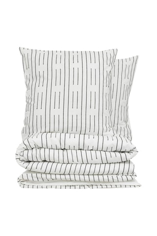 Juego de nórdico de algodón 57 hilos/cm² Kain - Negro y blanco