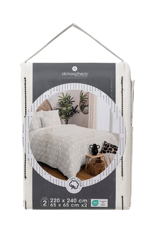 Juego de nórdico de algodón 57 hilos/cm² Kain - Negro y blanco