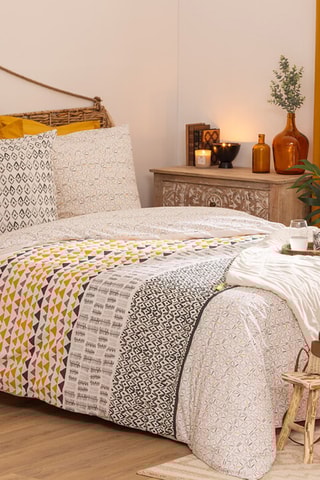 Juego de nórdico de algodón 130 g/m² Aquar - Blanco y verde