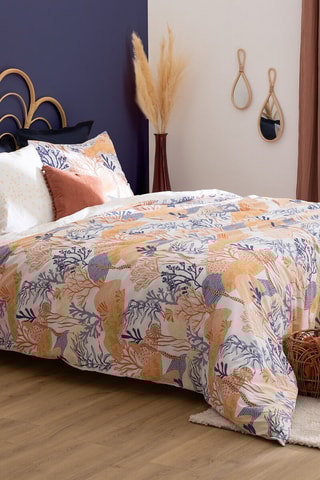 Juego de nórdico de algodón 57 hilos/cm² Azura - Camel y azul