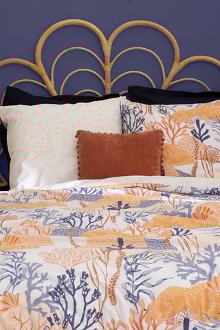 Juego de nórdico de algodón 57 hilos/cm² Azura - Camel y azul