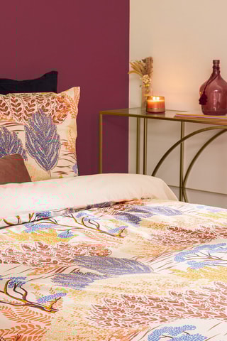 Juego de nórdico de algodón 57 hilos/cm² Walaa - Beige y azul