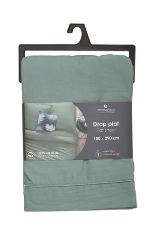 Sábana encimera de algodón 115 g/m² - Verde aguamarina