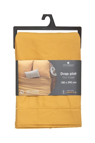 Sábana encimera de algodón 115 g/m² - Ocre