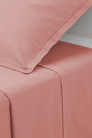 Sábana encimera de percal de algodón 115 g/m² - Rosa