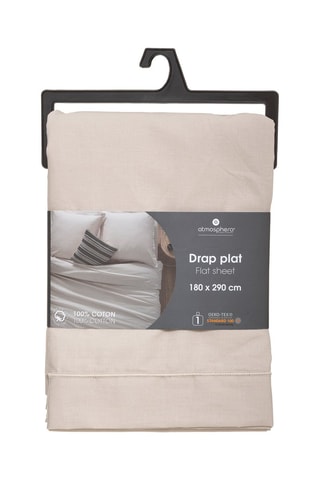 Sábana encimera de percal de algodón 115 g/m² - Beige