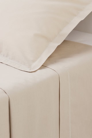 Sábana encimera de percal de algodón 115 g/m² - Beige