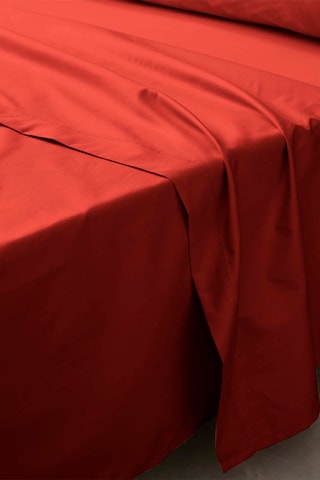 Sábana encimera de percal de algodón 78 hilos/cm² Percaline - Rojo