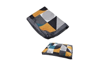 Funda de cojín de terciopelo -  
Antracita y amarillo - 100 x 70 cm