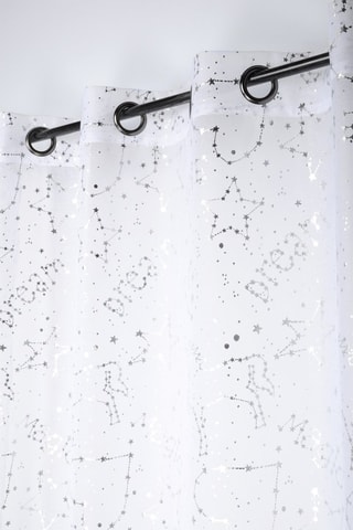 Visillo Unicorn Dream - Blanco y plateado - 135 x 260 cm