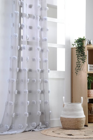 Visillo Pompinou - Gris claro - 135 x 260 cm