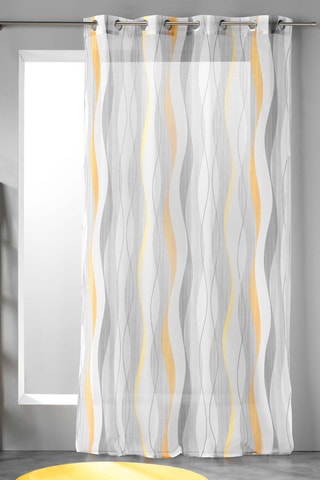 Visillo Ondulys - Blanco y amarillo - 140 x 240 cm