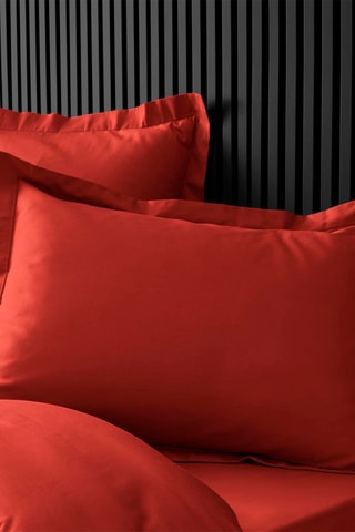 Funda de almohada de percal de algodón 78 hilos/cm² Percaline - Rojo