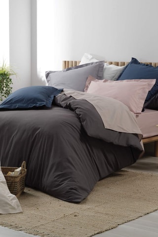 Funda de almohada de percal de algodón 78 hilos/cm² - Azul