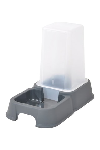 Dispensador de agua o de pienso - Gris y transparente - 3,5 l