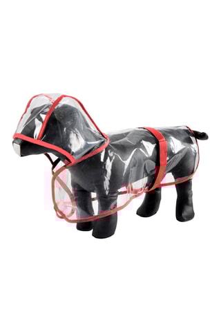 Impermeable para perro - Talla XL - Transparente y rojo