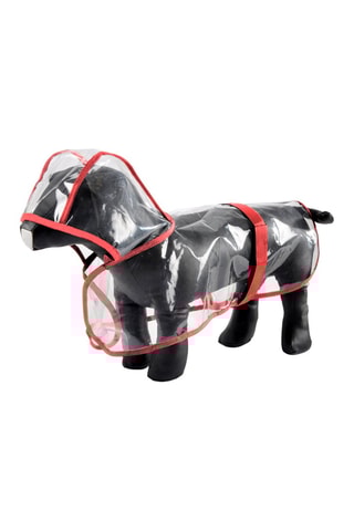 Impermeable para perro - Talla S - Transparente y rojo