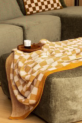 Manta Damier - Mostaza - 170 x 130 x 4 cm