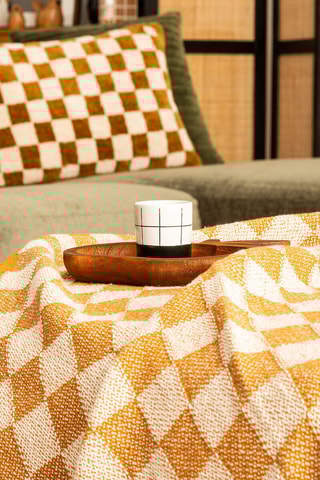 Manta Damier - Mostaza - 170 x 130 x 4 cm