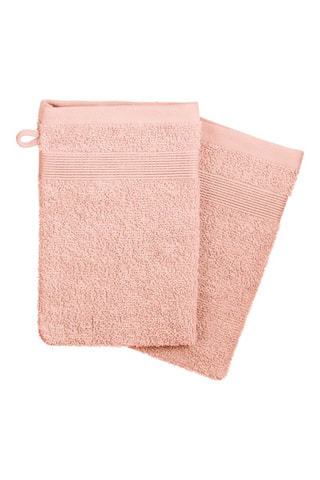 2 manoplas de baño - Rosa - 15 x 21 cm
