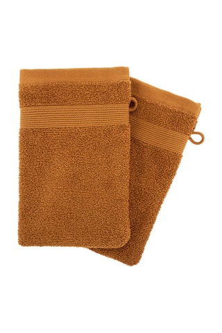 2 manoplas de baño - Canela - 15 x 21 cm