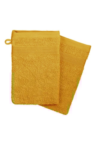 2 manoplas de baño - Ocre - 15 x 21 cm